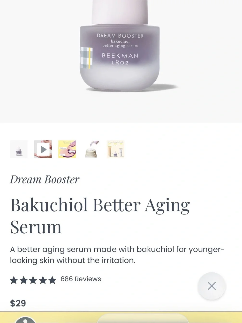 Beekman 1802 Dream Booster Bakuchiol Serum - Lavender Frost